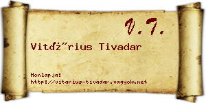 Vitárius Tivadar névjegykártya